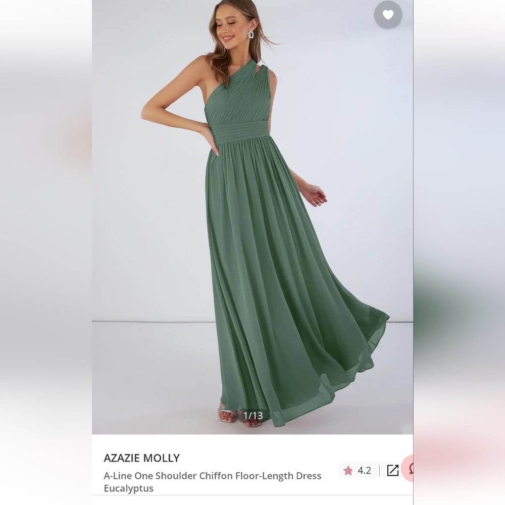 Green one shoulder bridesmaid dress